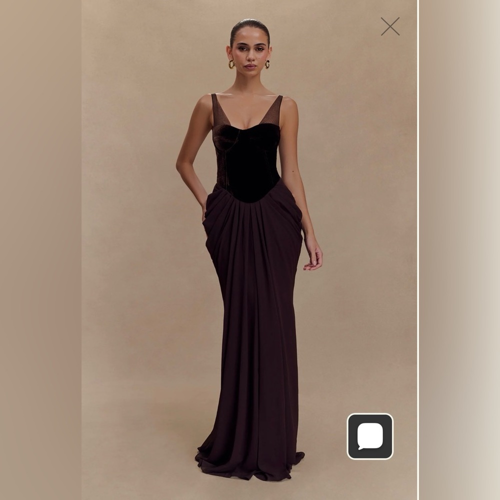 Meshki Roxanne Brown Evening Gown